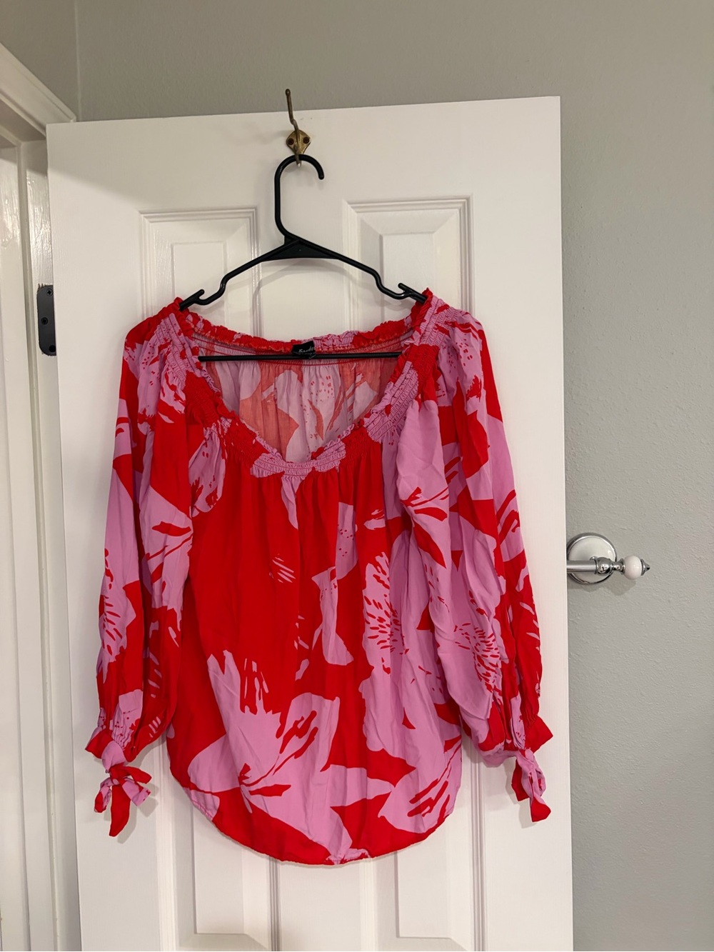 Bardot Nellie Tropical Floral Off Shoulder Top Medium